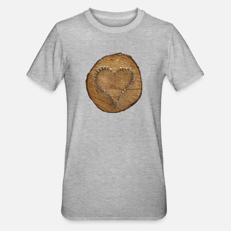 Herz - ein Zeichen der Liebe - Unisex Polycotton T-Shirt - Grau meliert