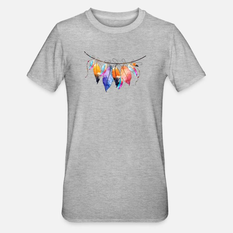 Conception colorée de l’attrape-rêves - T-shirt polycoton Unisexe - gris chiné