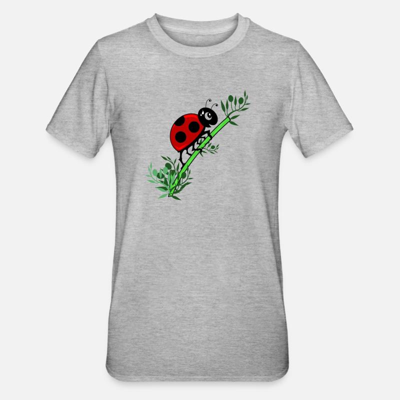 Marienkäfer Botanik - Unisex Polycotton T-Shirt - Grau meliert