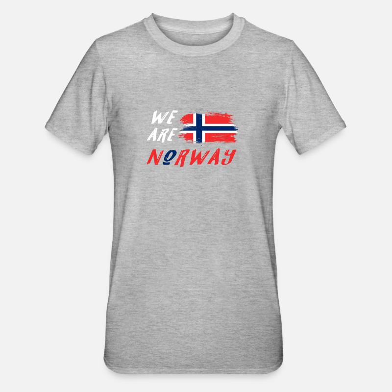 We are Norwegen Design / Geschenkidee - Unisex Polycotton T-Shirt - Grau meliert