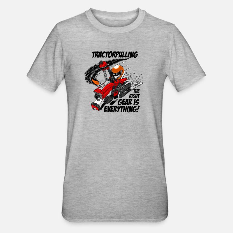0966 tractor pulling - Unisex Polycotton T-Shirt - heather grey