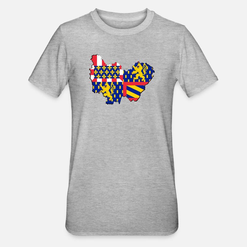 Bourgogne Franche Comté - Unisex Polycotton T-Shirt - Grau meliert