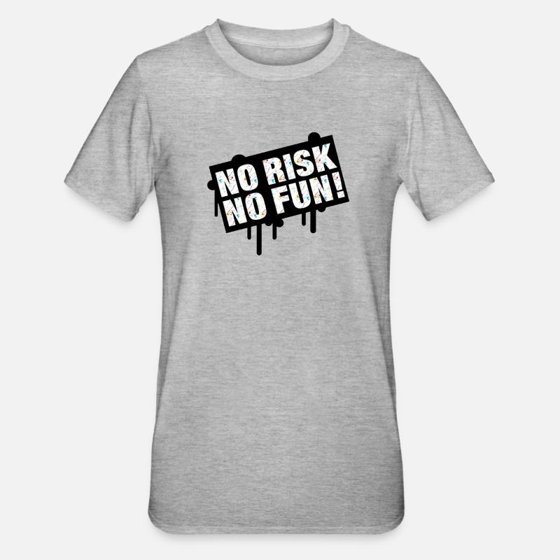 No Risk No Time Célébration Design - T-shirt polycoton Unisexe - gris chiné
