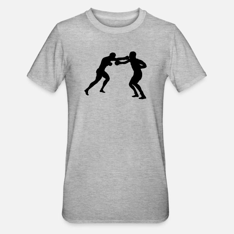 Combat de boxe - T-shirt polycoton Unisexe - gris chiné