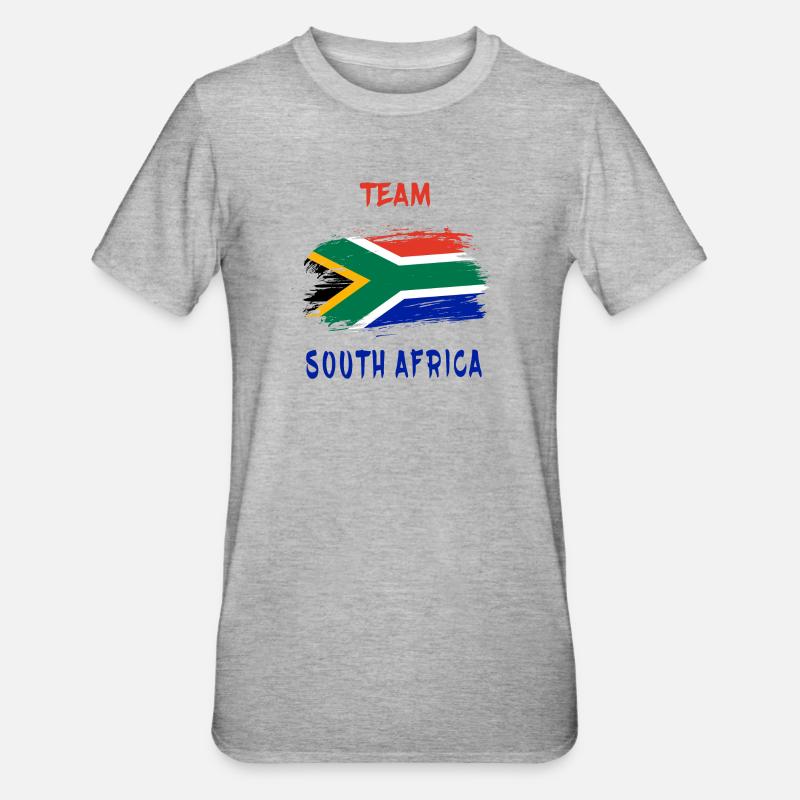 Team Afrique du Sud drapeaux design - T-shirt polycoton Unisexe - gris chiné