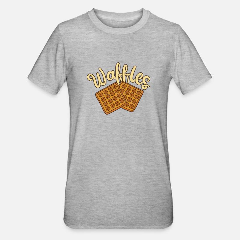 Waffeln Waffelbäcker - Unisex Polycotton T-Shirt - Grau meliert