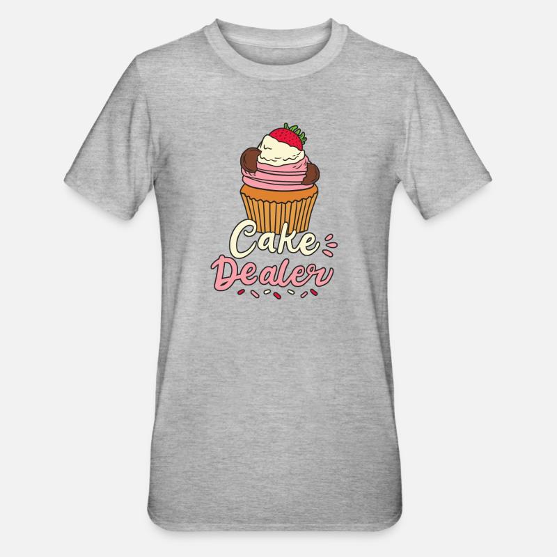 Kuchen Bäcker Backen - Unisex Polycotton T-Shirt - Grau meliert