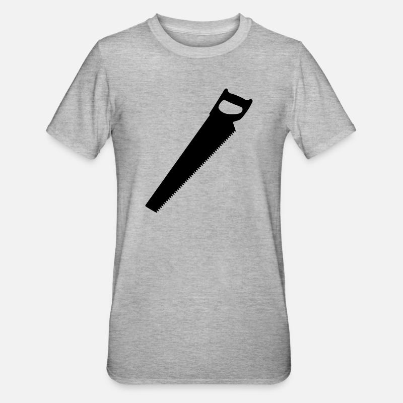 Säge für Tischler oder Holzarbeiter Logo - Unisex Polycotton T-Shirt - Grau meliert