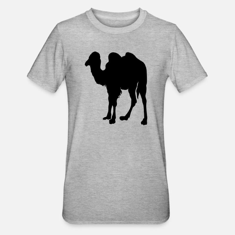 Kamel, Kamel - Unisex Polycotton T-Shirt - Grau meliert