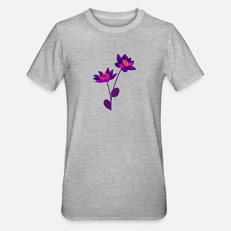 Fleur - T-shirt polycoton Unisexe - gris chiné