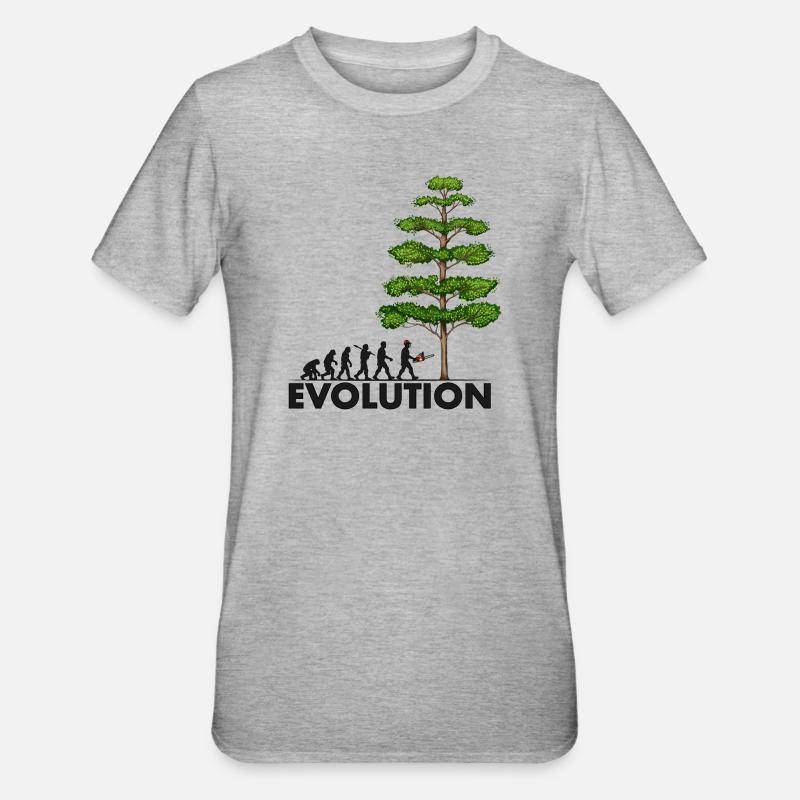 Tronçonneuse Evolution Grey Big Tree - T-shirt polycoton Unisexe - gris chiné