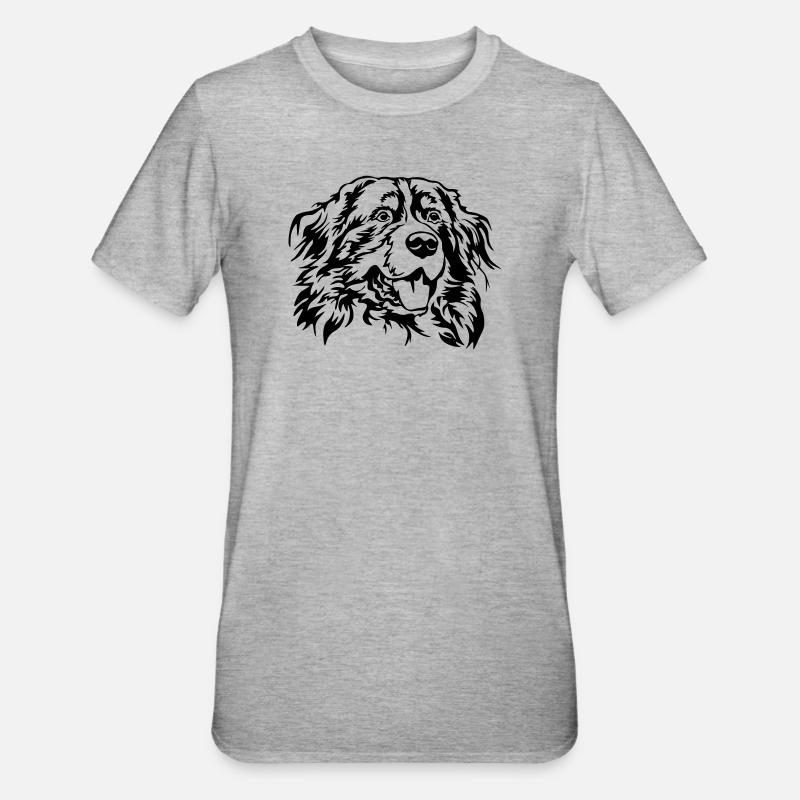 Tête de bouvier bernois - T-shirt polycoton Unisexe - gris chiné