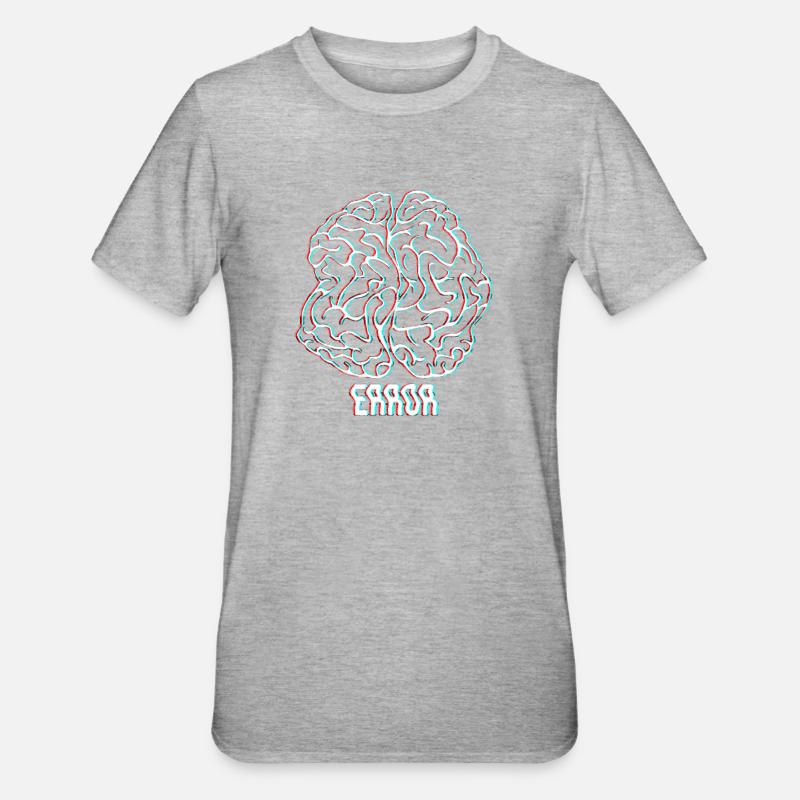 Neon Glitch Brain Error - Unisex Polycotton T-Shirt - heather grey