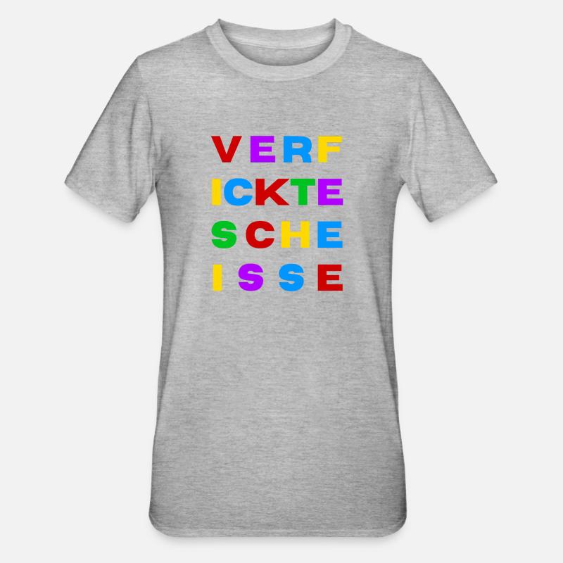 Verfickte Scheiße bunt - Unisex Polycotton T-Shirt - Grau meliert
