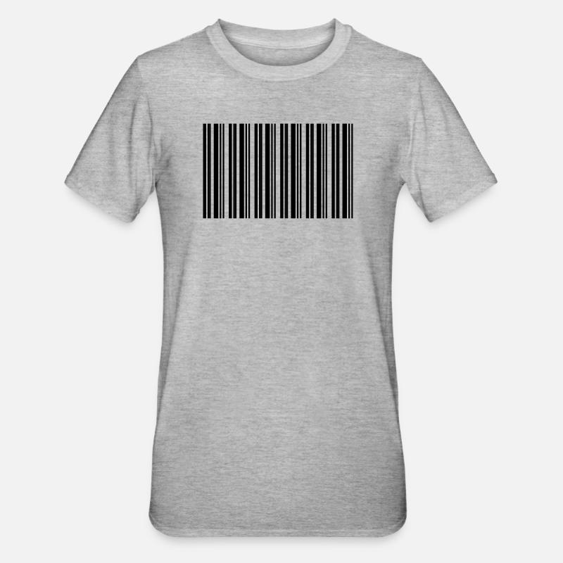 Barcode Strichcode Nerd IT Technik Design - Unisex Polycotton T-Shirt - Grau meliert