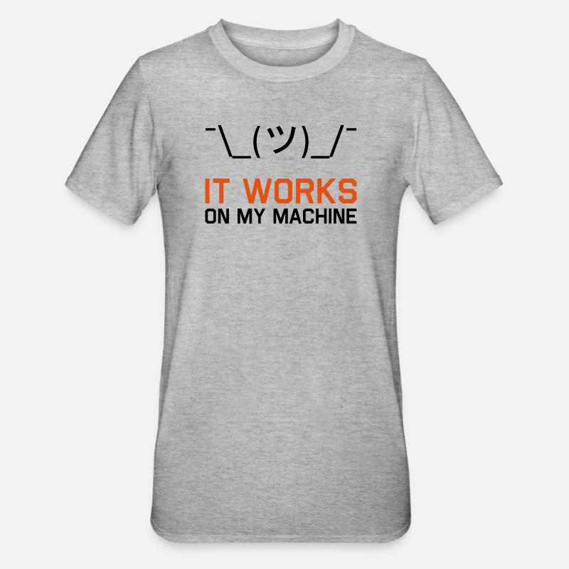 Ça marche sur mon ordinateur. - T-shirt polycoton Unisexe - gris chiné