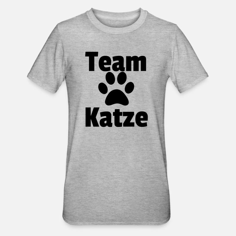 Équipe chat noir raw - T-shirt polycoton Unisexe - gris chiné