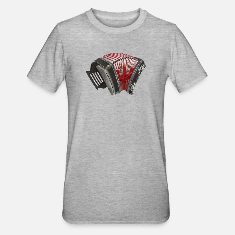 Harmonica de Styrie - Tyrol / Tyrol du Sud | ZiachON ! - T-shirt polycoton Unisexe - gris chiné