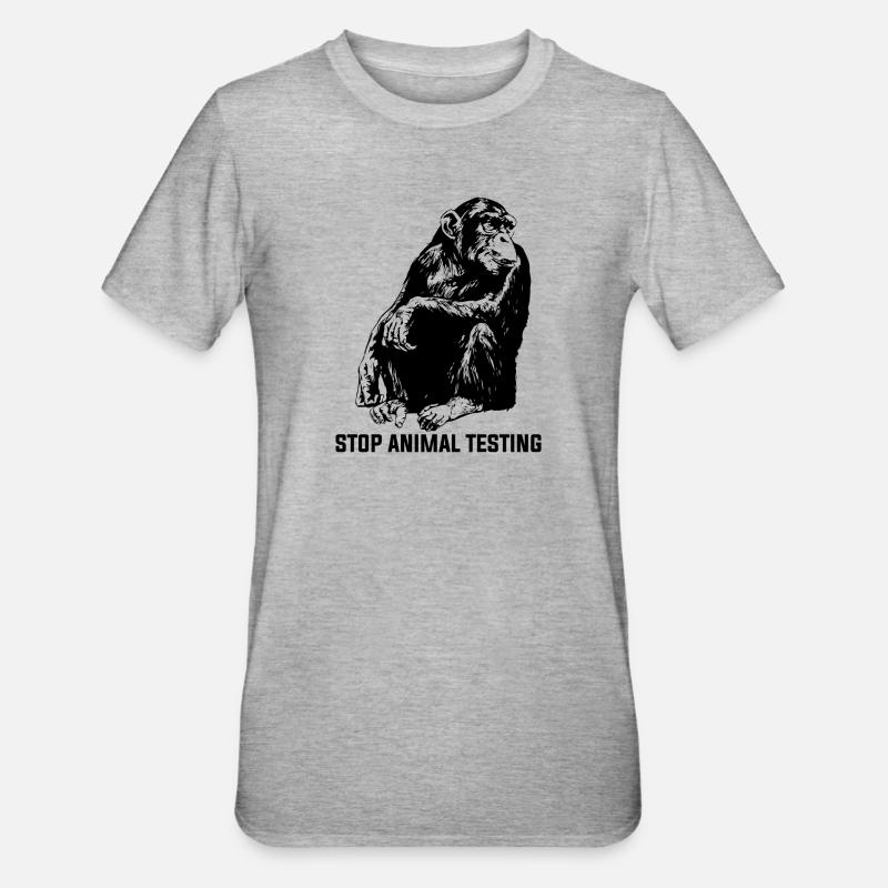 Stop Animal Testing Stoppe l’expérimentation animale - T-shirt polycoton Unisexe - gris chiné
