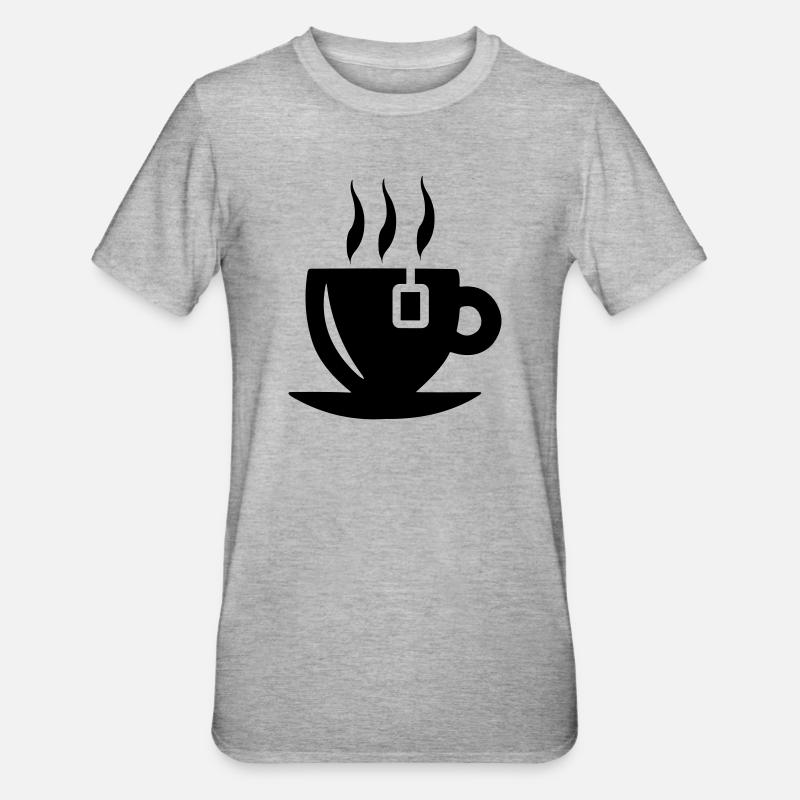 Teetasse mit Teebeutel - Unisex Polycotton T-Shirt - Grau meliert