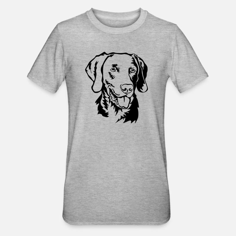 Weimaraner Kopf - Unisex Polycotton T-Shirt - Grau meliert