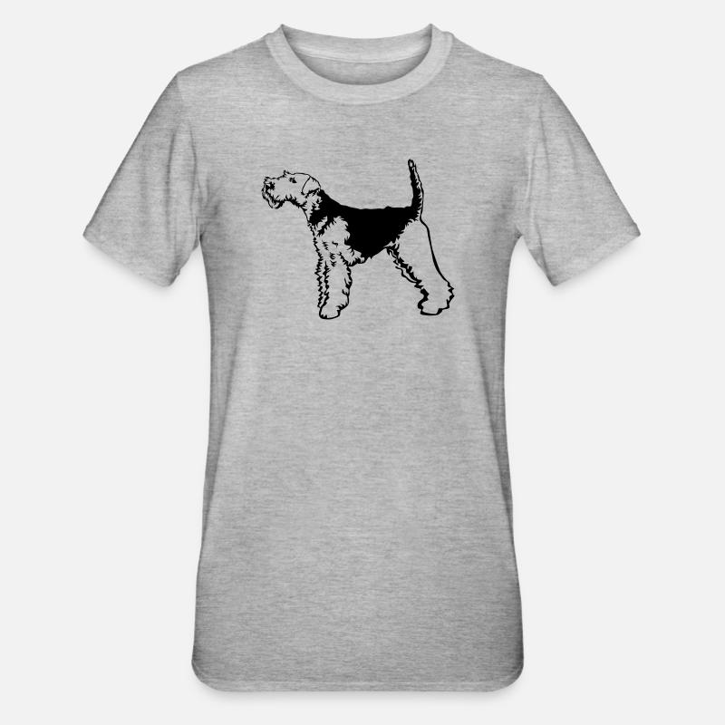 Welsh Terrier - T-shirt polycoton Unisexe - gris chiné