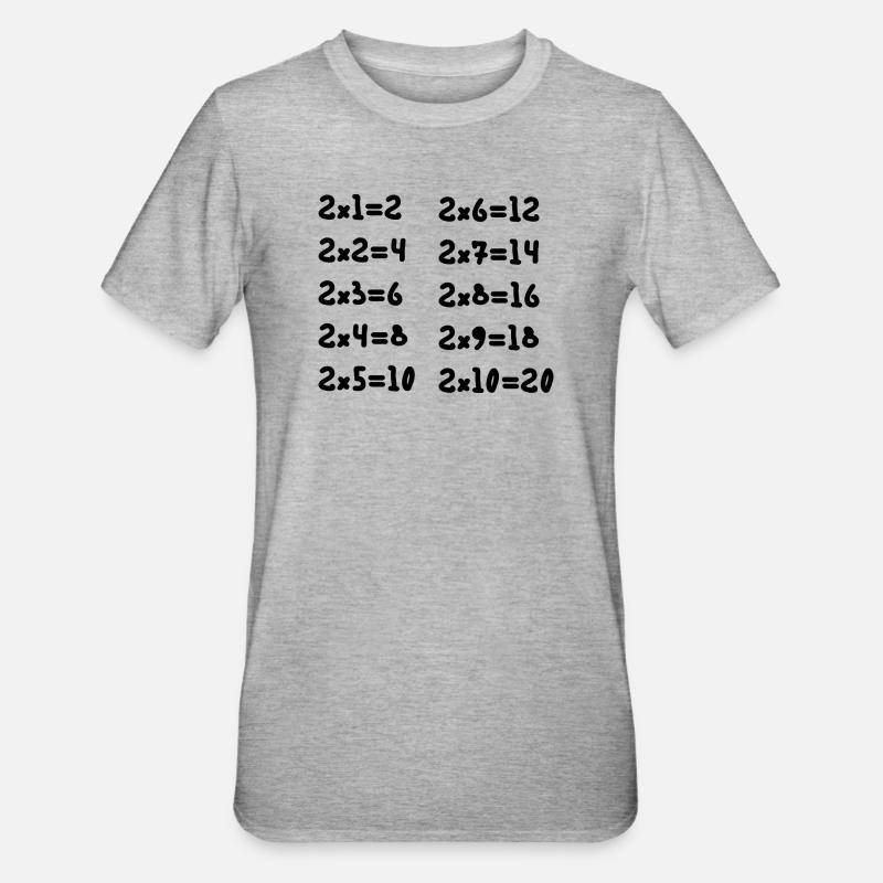Two multiplication table - Unisex Polycotton T-Shirt - heather grey
