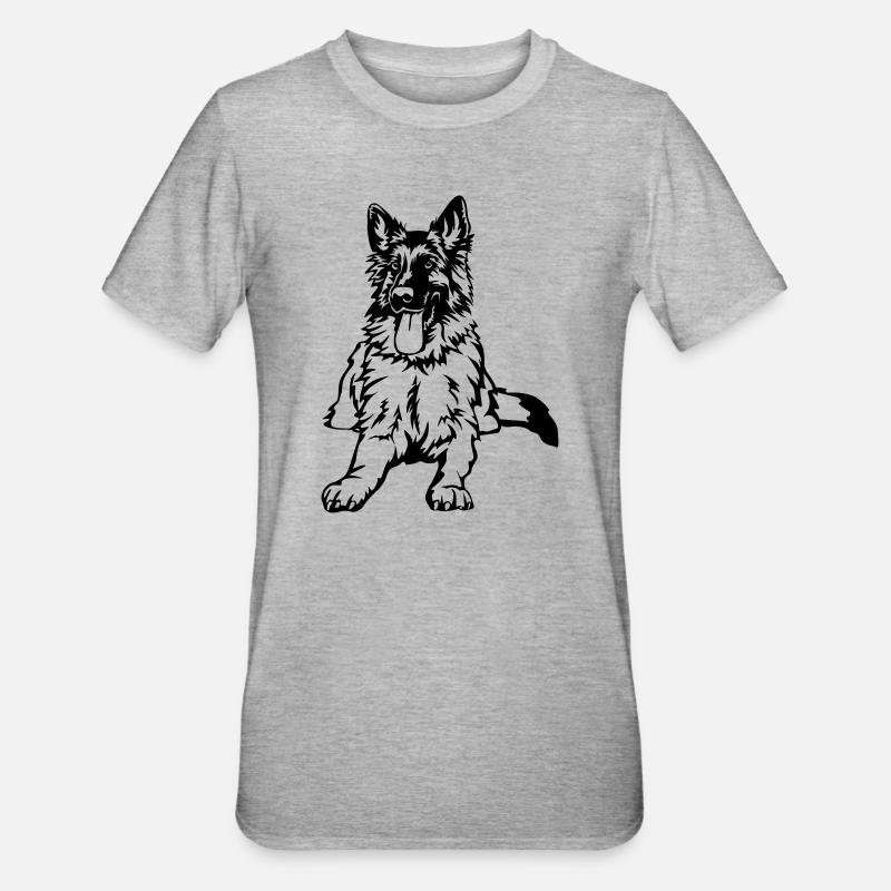 Deutscher Schäferhund - Unisex Polycotton T-Shirt - Grau meliert