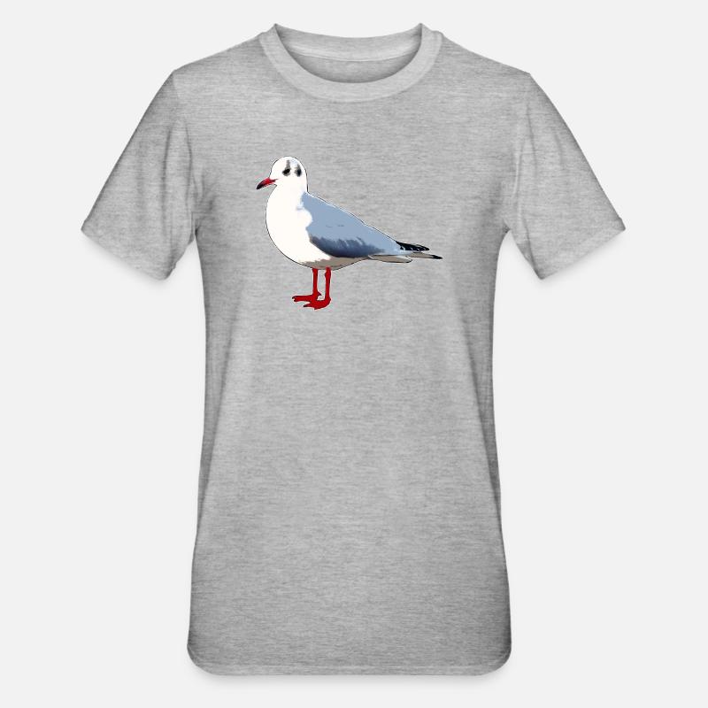 Möwe - Unisex Polycotton T-Shirt - Grau meliert