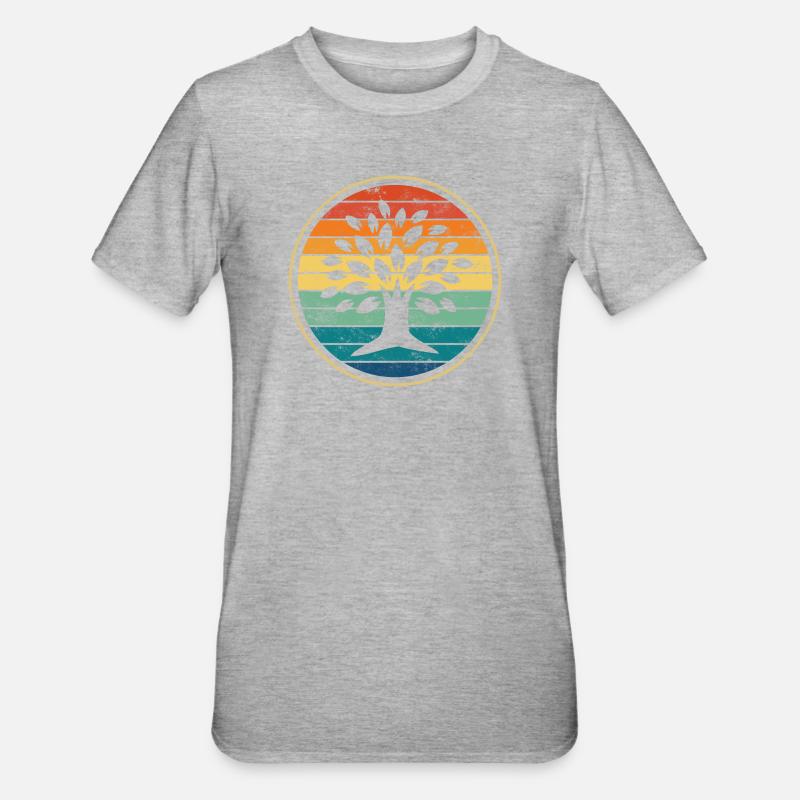 Baum - Unisex Polycotton T-Shirt - Grau meliert