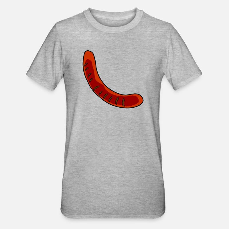 Wurst oder Bratwurst - Unisex Polycotton T-Shirt - Grau meliert