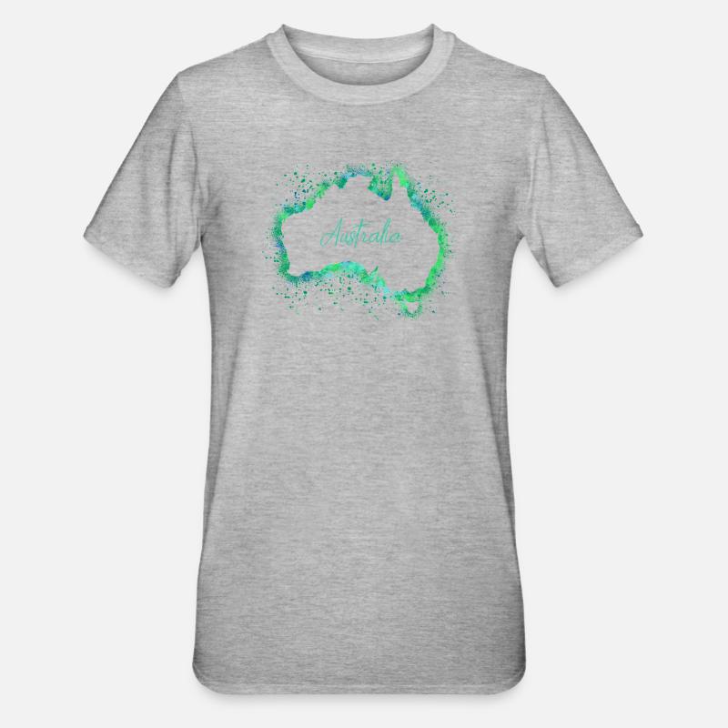 Australien - Unisex Polycotton T-Shirt - Grau meliert