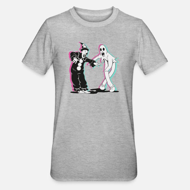 ghost e clown danza - Maglietta unisex, mix cotone e poliestere - grigio melange