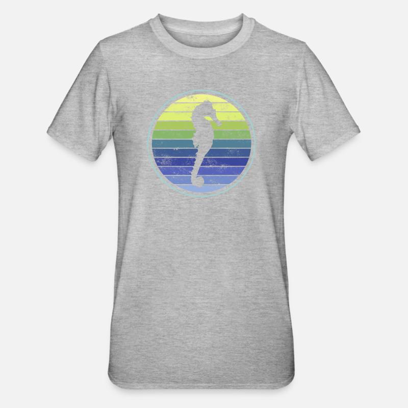 Seepferd Seepferdchen - Unisex Polycotton T-Shirt - Grau meliert