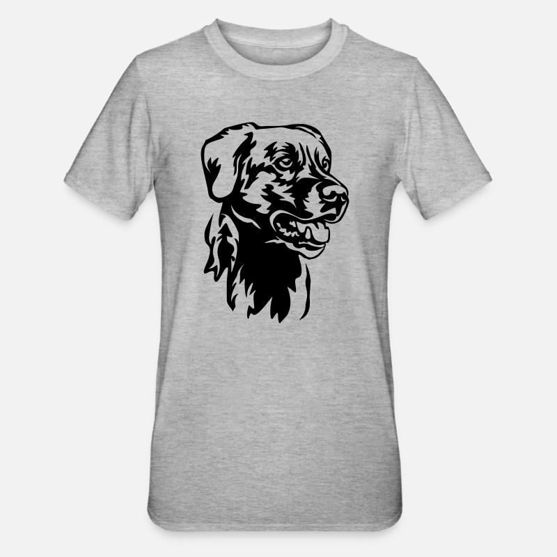Tête de labrador - T-shirt polycoton Unisexe - gris chiné