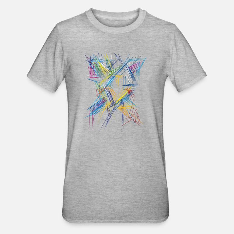 Futurisme Abstrait - Modèle 3D - T-shirt polycoton Unisexe - gris chiné