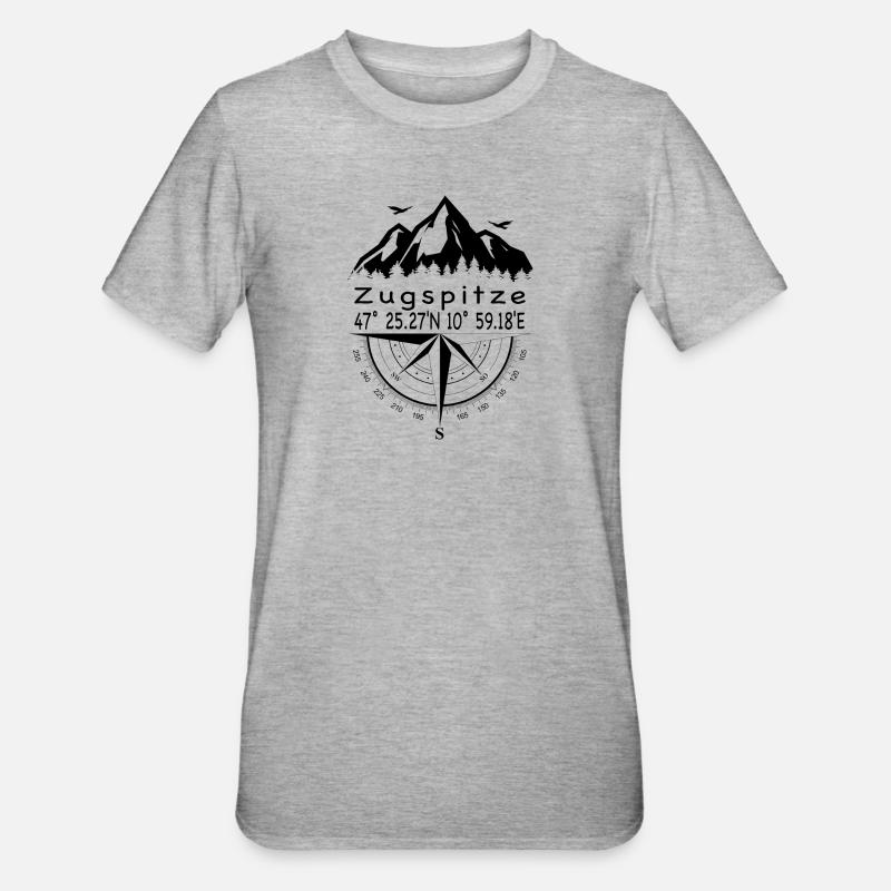 Zugspitze - Unisex Polycotton T-Shirt - Grau meliert