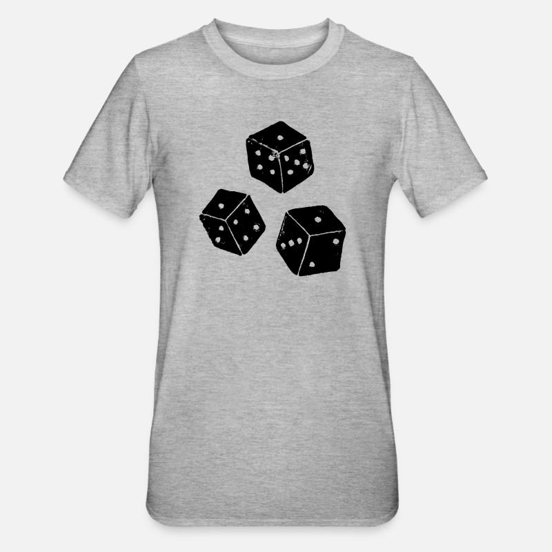 | de Chicago | Jeu de dés Chigg - T-shirt polycoton Unisexe - gris chiné