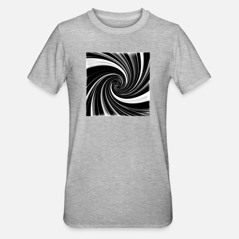 Black and white vortex - Unisex Polycotton T-Shirt - heather grey