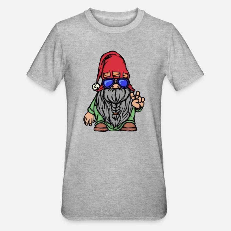 Bart Vollbart Gesichtsbehaarung Bartfrisur - Unisex Polycotton T-Shirt - Grau meliert