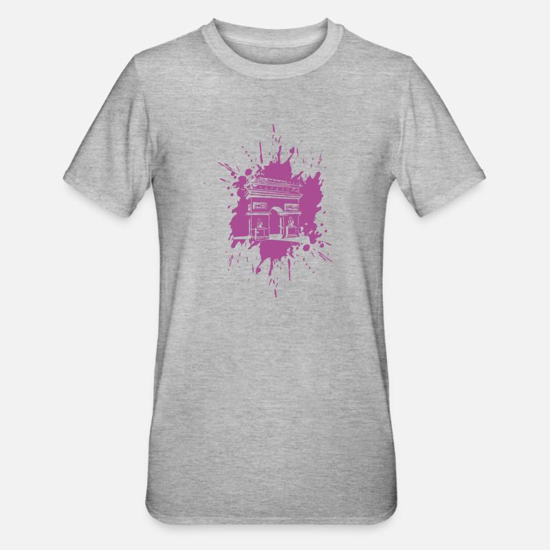 Arc de triomphe | Triumpfbogen Paris | Splash - Unisex Polycotton T-Shirt - Grau meliert