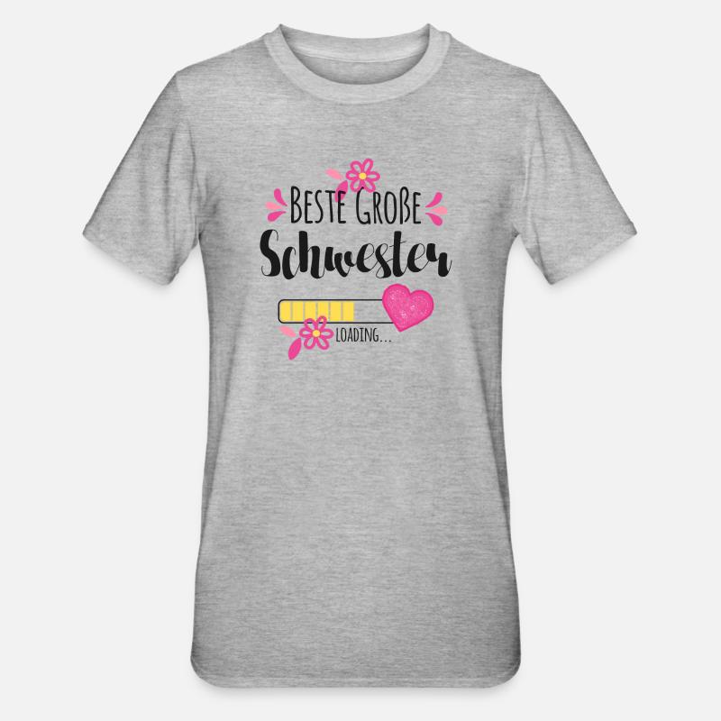 Beste Große Schwester Loading - Unisex Polycotton T-Shirt - Grau meliert