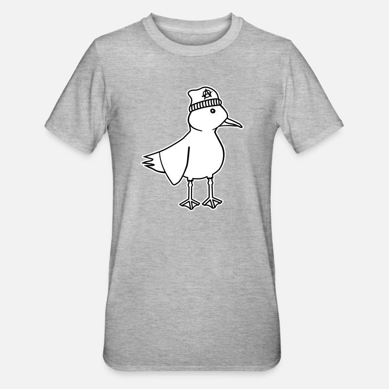 Seagull Anarchy – Vilain Maritime Hipster Art côtier - T-shirt polycoton Unisexe - gris chiné