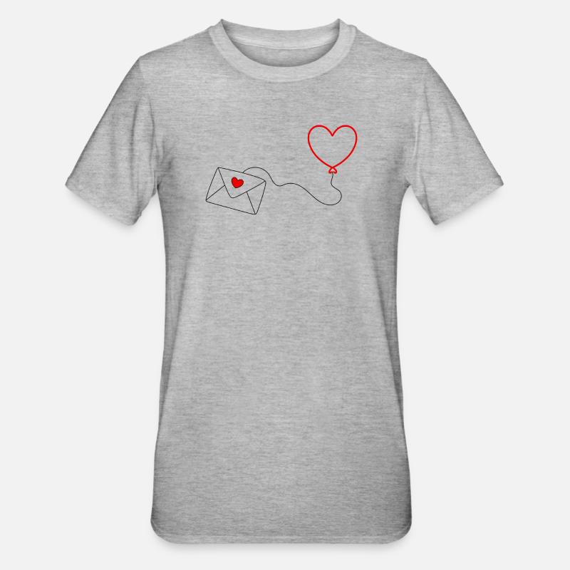 Saint-Valentin, Saint-Valentin, Saint-Valentin - T-shirt polycoton Unisexe - gris chiné