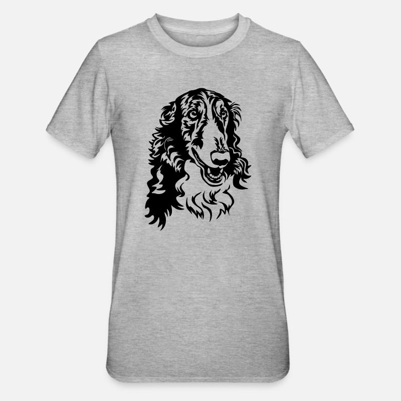 Tête de Barsoi - T-shirt polycoton Unisexe - gris chiné
