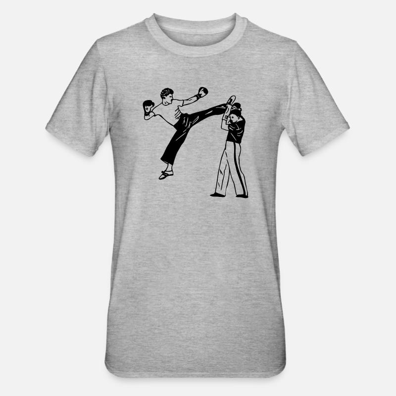 Savate de kickboxing - T-shirt polycoton Unisexe - gris chiné