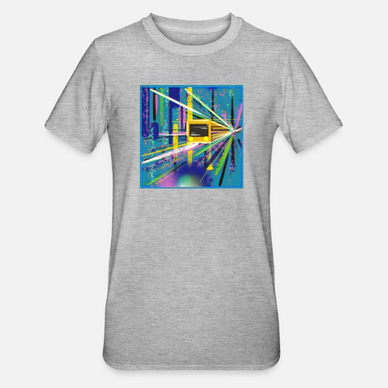 Abstrakte U-Bahn Berlin Graffiti Design - Unisex Polycotton T-Shirt - Grau meliert