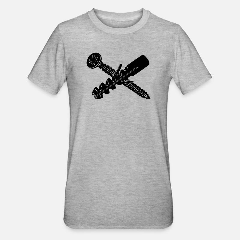 Vis et bouchon pour mur - T-shirt polycoton Unisexe - gris chiné