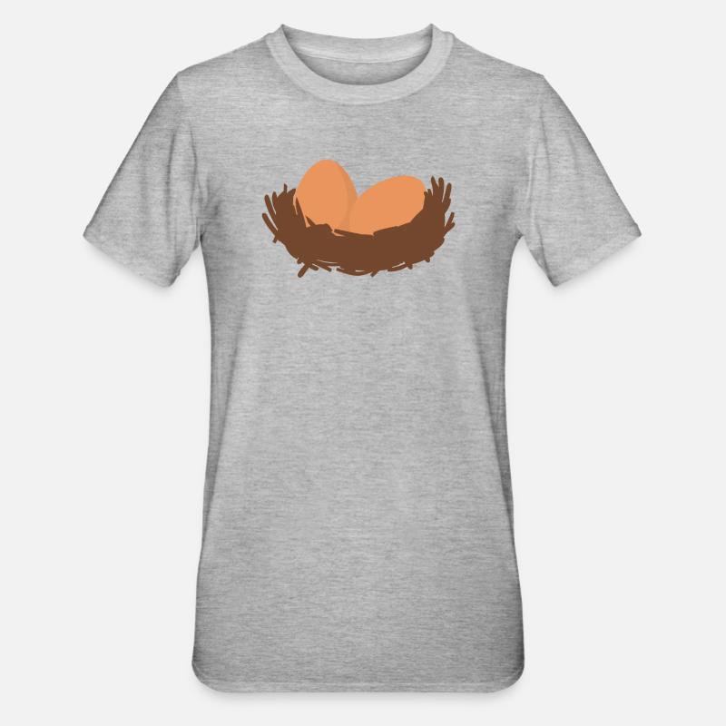 Eggs Nest Egg Easter - Unisex Polycotton T-Shirt - heather grey