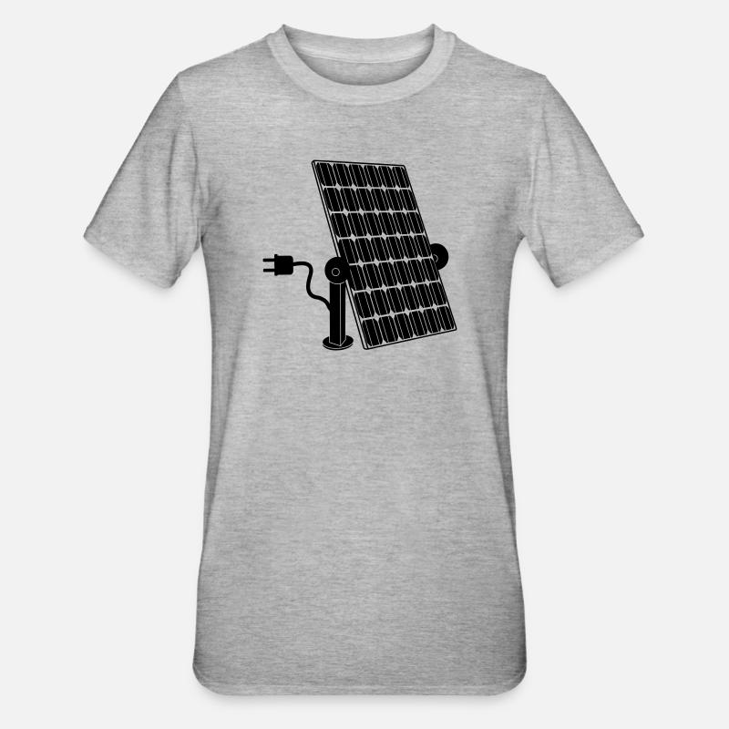 Solar panel with plug - Unisex Polycotton T-Shirt - heather grey